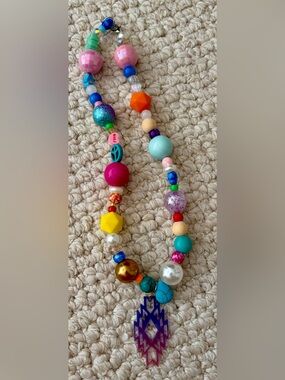 Womens Colorful Beaded Necklace - Multicolor